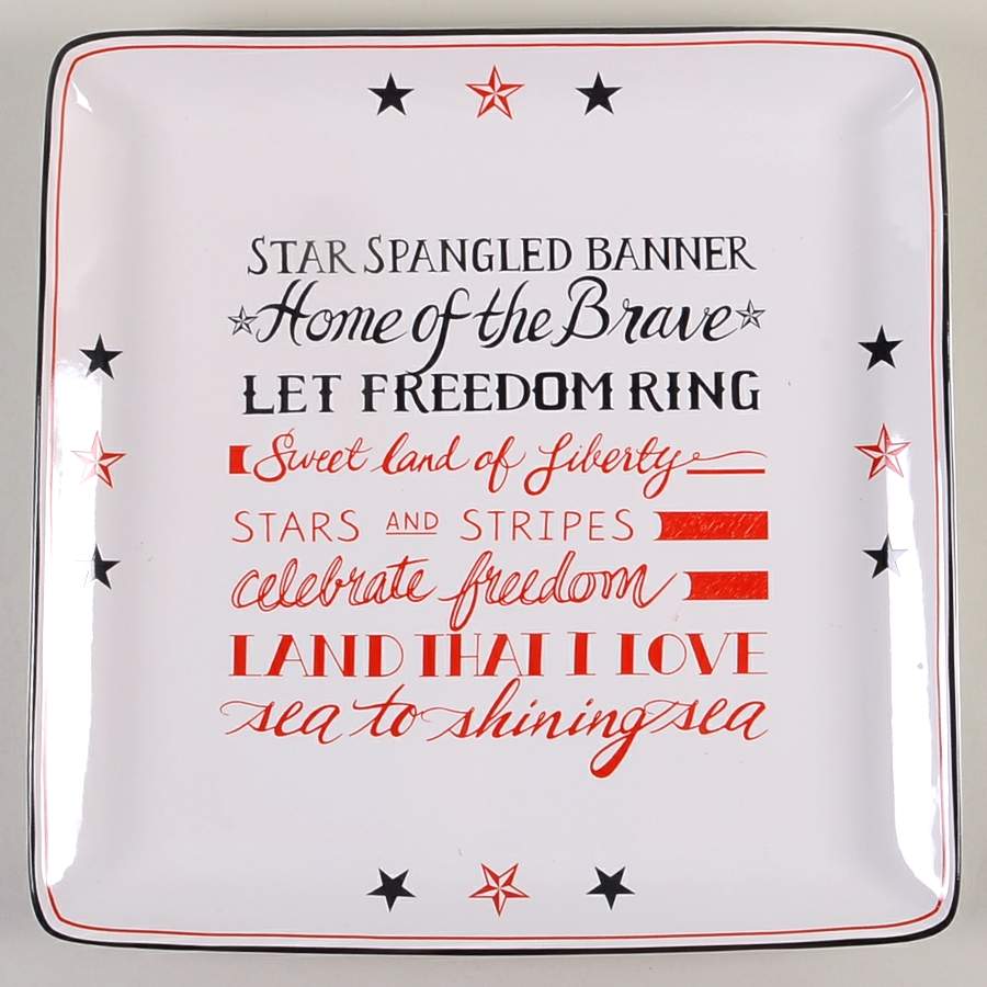 Freedom Song 14" Square Platter by 222 Fifth (PTS)-1