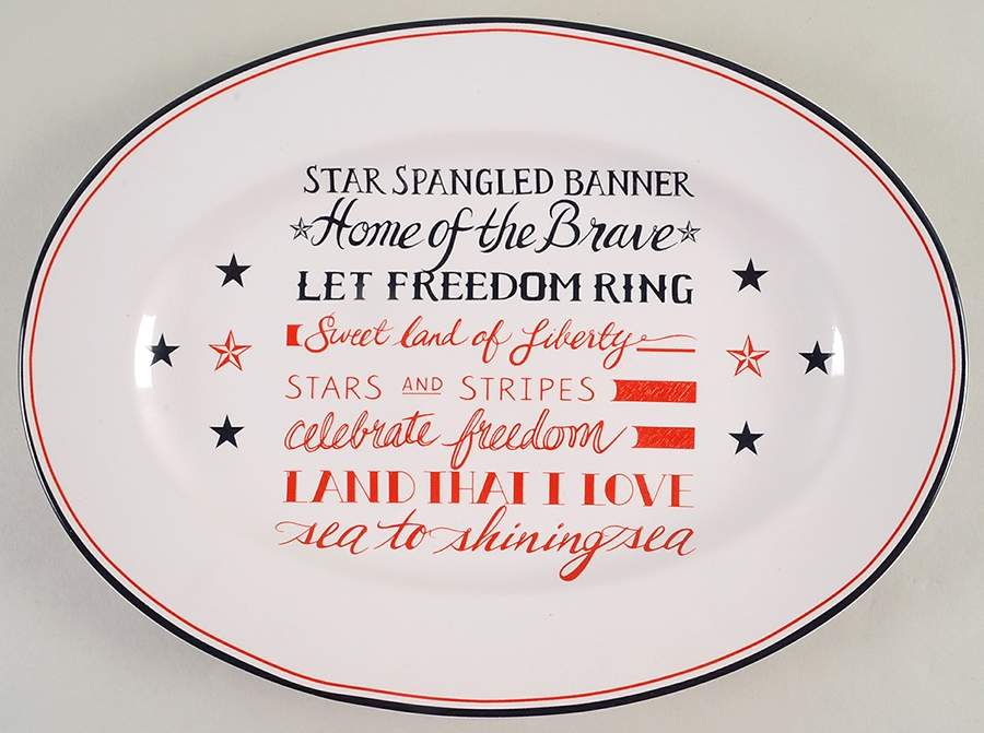 Freedom Song 14" Oval Serving Platter by 222 Fifth (PTS)-1