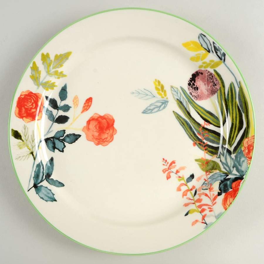 Climbing Rose Dinner Plate by Anthropologie-1