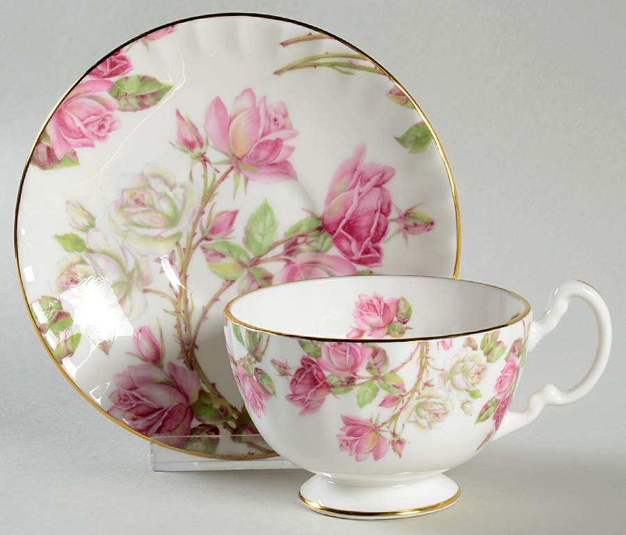 Elizabeth Rose (Scalloped) Footed Cup & Saucer Set by John  Aynsley & Sons-1