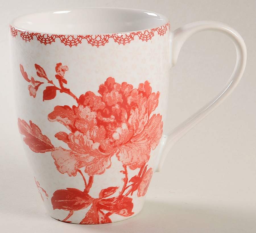 Floral Dot Red Mug by 222 Fifth (PTS)-1