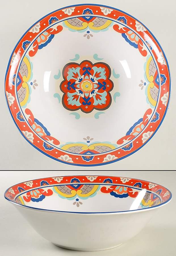 La Fuente Red 10" Round Serving Bowl by 222 Fifth (PTS)-1