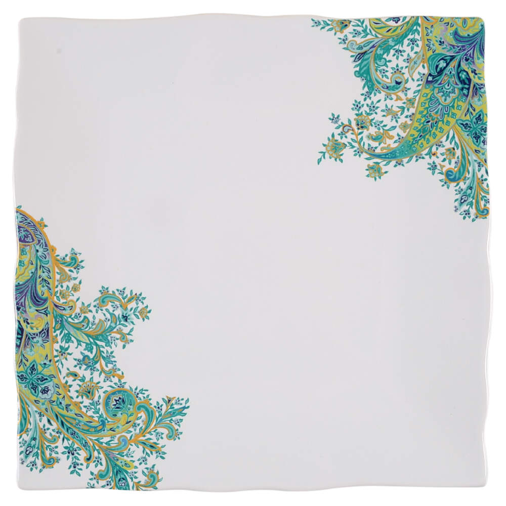 Surya Teal Square Dinner Plate by 222 Fifth (PTS)-1
