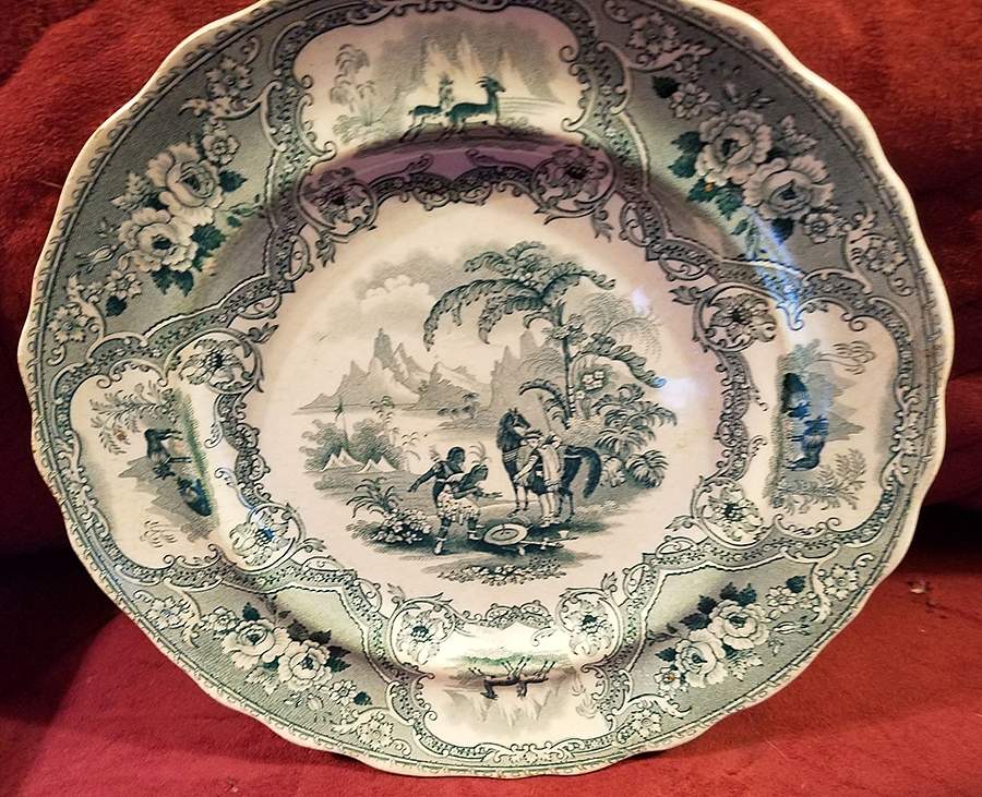 Columbus Green Dinner Plate by Adams China-1