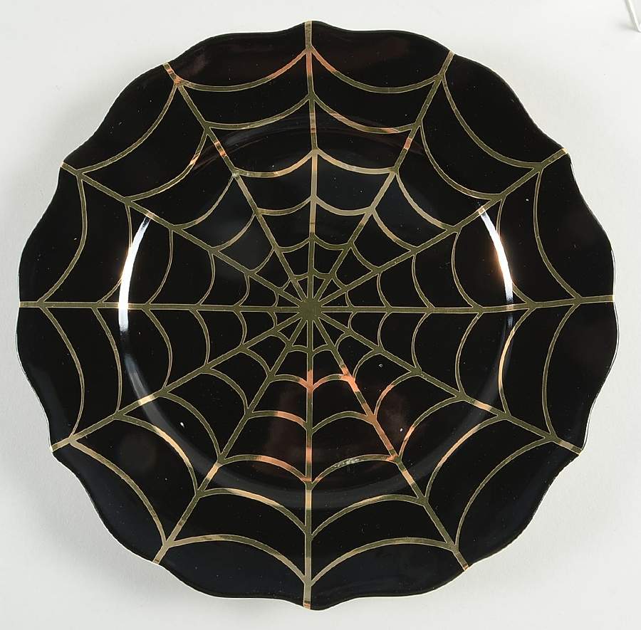 Golden Spiderweb Dinner Plate by 222 Fifth (PTS)-1