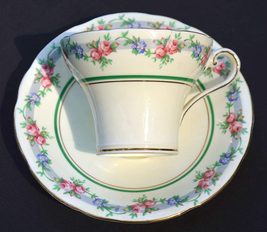 B4908 Flat Cup & Saucer Set by John  Aynsley & Sons-1