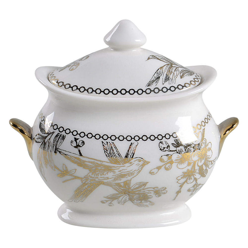 Adelaide Electroplate Gold (Shiny Gold Not Brown) Sugar Bowl & Lid by 222 Fifth (PTS)-1