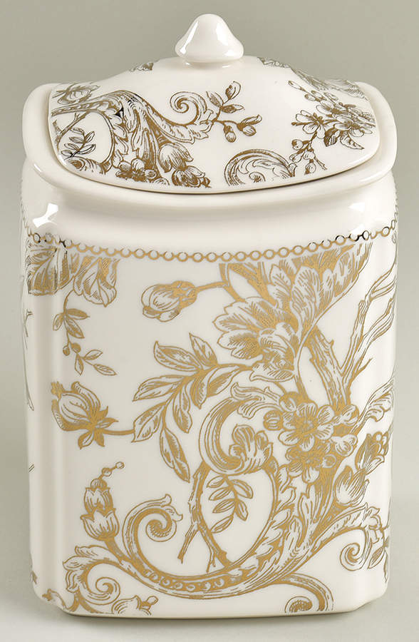 Adelaide Electroplate Gold (Shiny Gold Not Brown) Medium Canister & Lid by 222 Fifth (PTS)-1