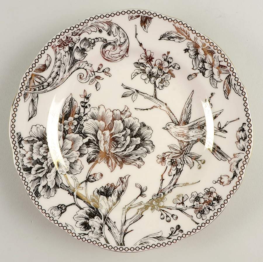 Adelaide Electroplate Gold (Shiny Gold Not Brown) Salad Plate by 222 Fifth (PTS)-1