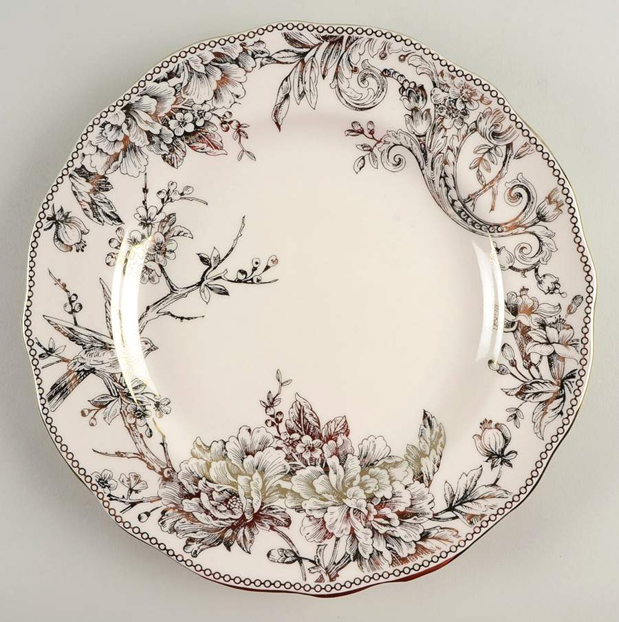 Adelaide Electroplate Gold (Shiny Gold Not Brown) Dinner Plate by 222 Fifth (PTS)-1
