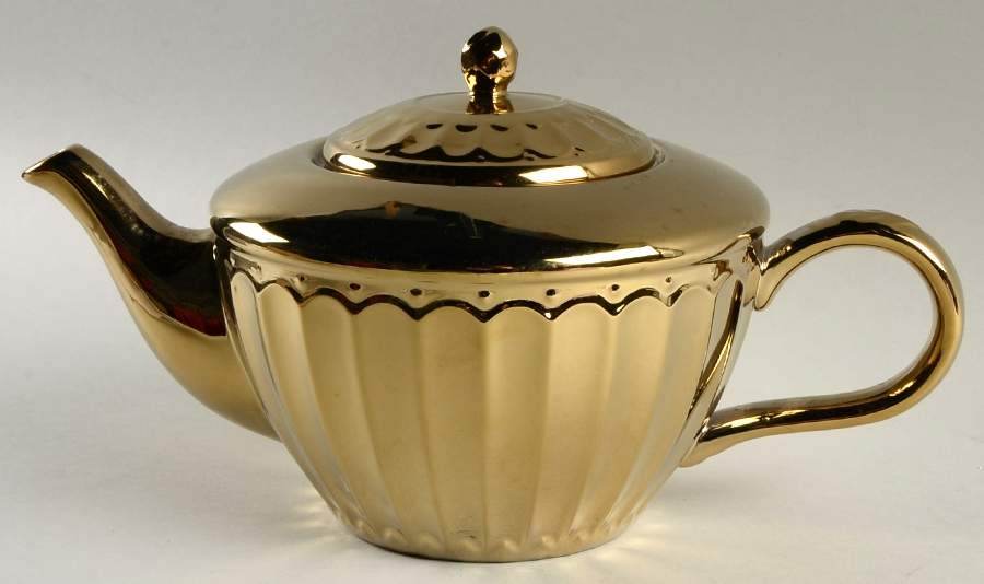 Parthenon Electroplate Gold Teapot & Lid by 222 Fifth (PTS)-1