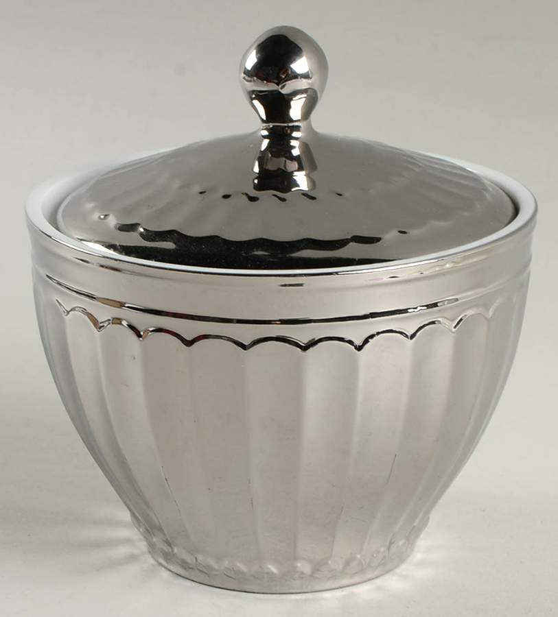Parthenon Electroplate Silver Sugar Bowl & Lid by 222 Fifth (PTS)-1