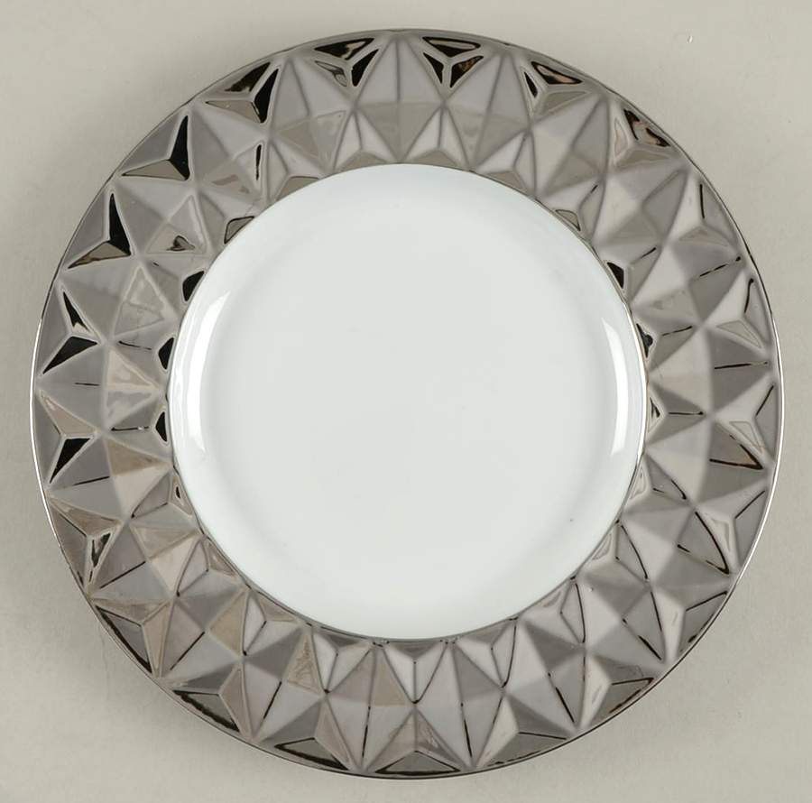 Asscher-Electroplate Silver Salad Plate by 222 Fifth (PTS)-1