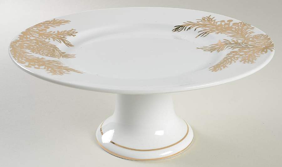 Golden Pine 10" Diameter Pedestal Cake Stand by 222 Fifth (PTS)-1