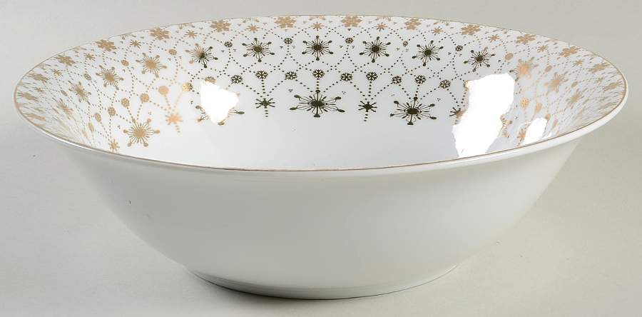 Snow Crystal 10" Round Serving Bowl by 222 Fifth (PTS)-1
