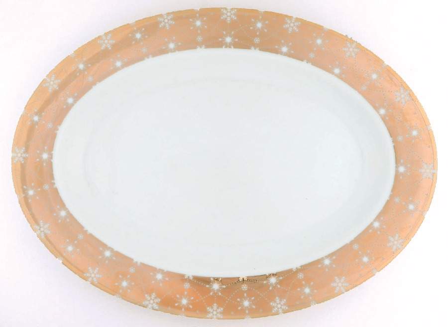 Snow Crystal 14" Oval Serving Platter by 222 Fifth (PTS)-1