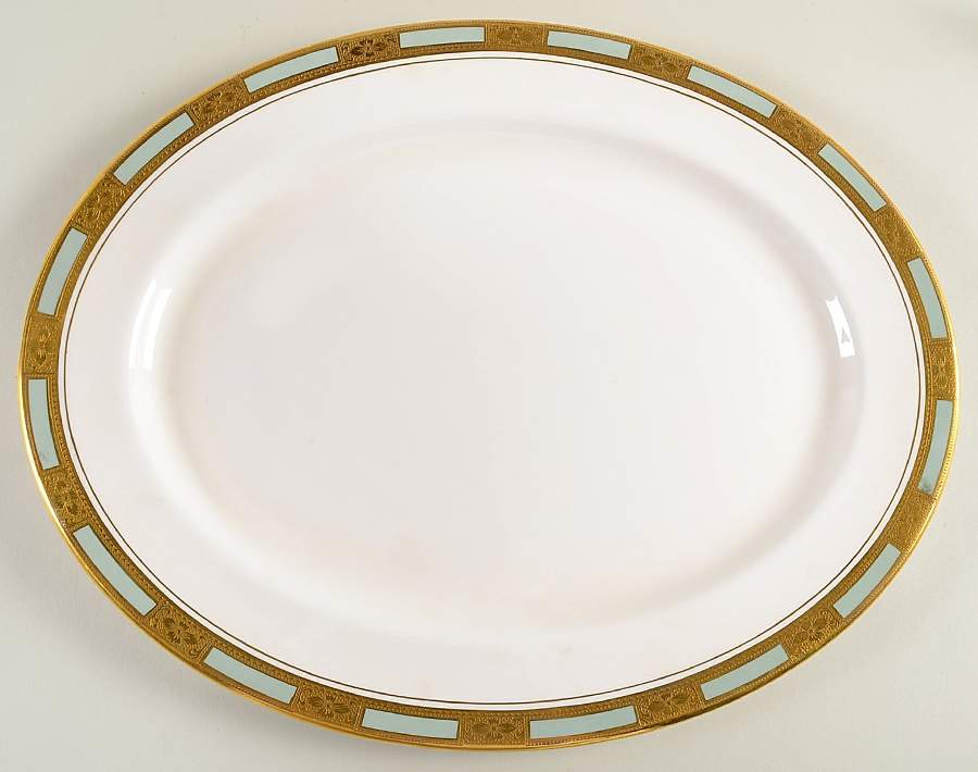 Empress Celadon 16" Oval Serving Platter by John  Aynsley & Sons-1