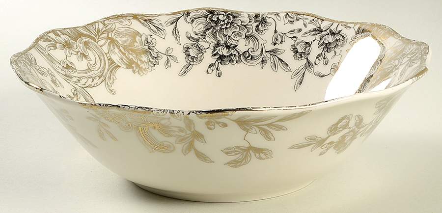 Hawthorne Gold Electroplate 10" Round Serving Bowl by 222 Fifth (PTS)-1