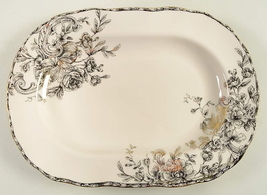 Hawthorne Gold Electroplate 14" Oval Serving Platter by 222 Fifth (PTS)-1