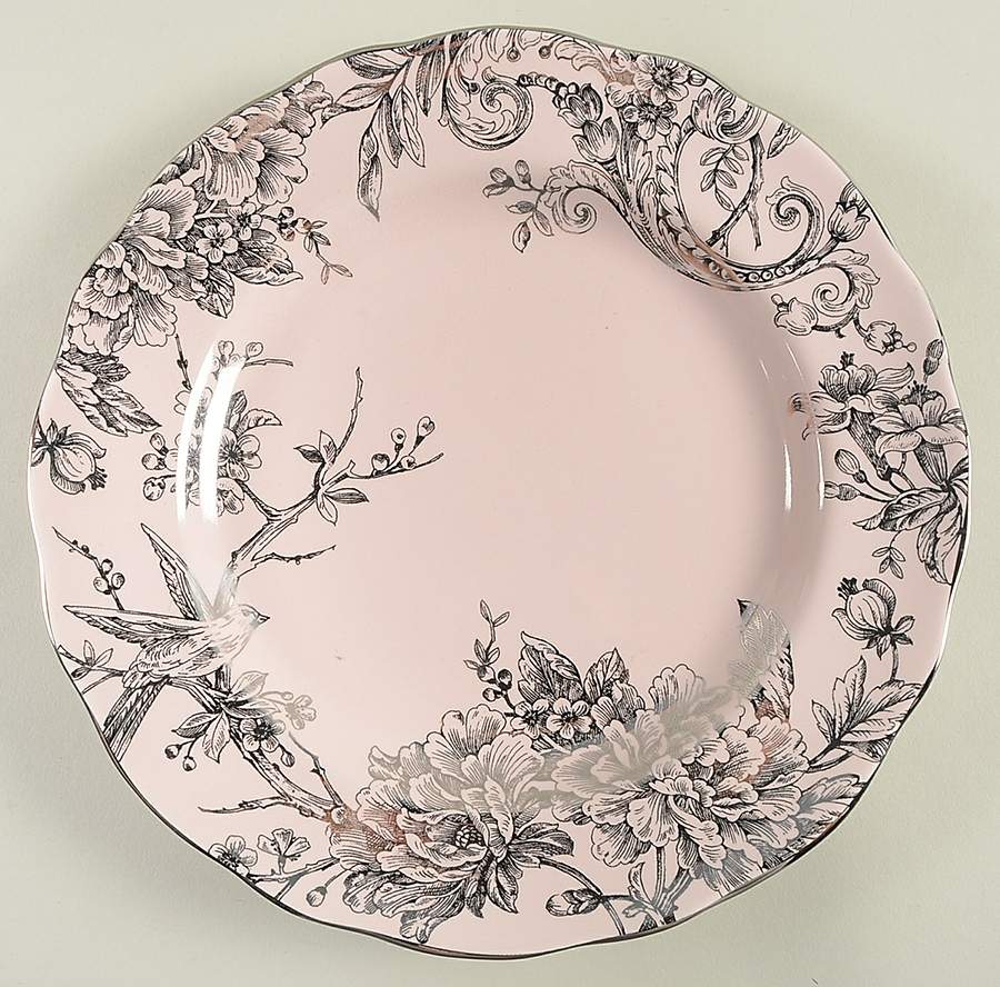 Adelaide Pink and Silver Dinner Plate by 222 Fifth (PTS)-1