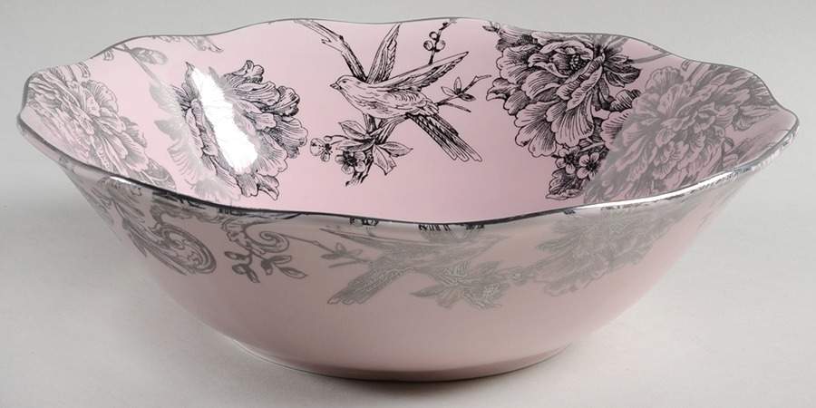 Adelaide Pink and Silver 10" Round Serving Bowl by 222 Fifth (PTS)-1