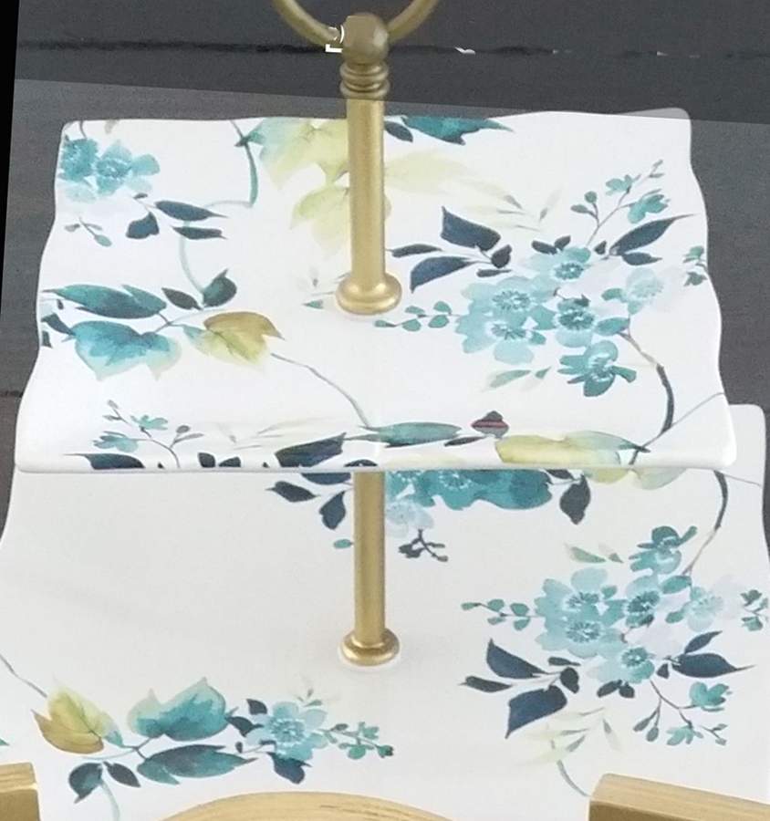 Katana 2 Tiered Serving Tray (Dinner & Salad Plate) by 222 Fifth (PTS)-1