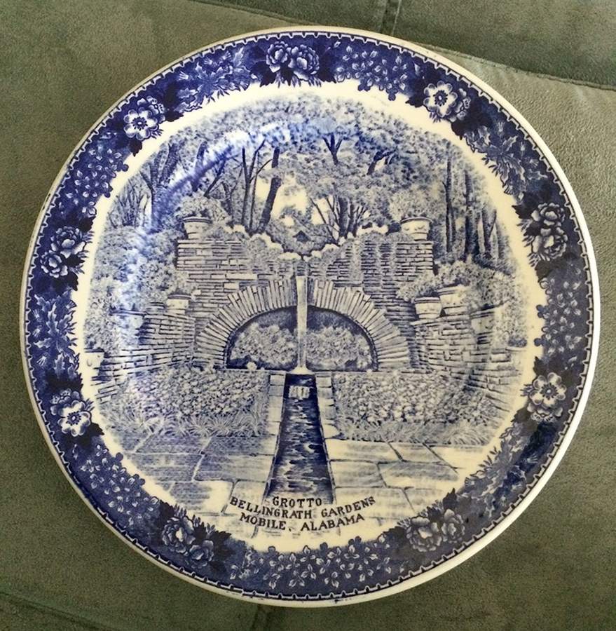 Bellingrath Garderns Blue Dessert/Pie Plate by Adams China-1