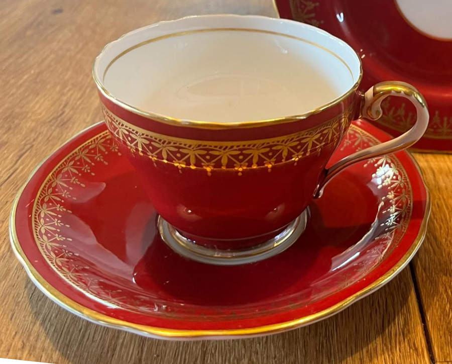 C796 Marron Footed Cup & Saucer Set by John  Aynsley & Sons-1