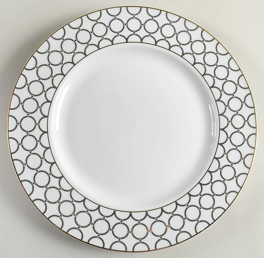 Chain Link Gold and Platinum Dinner Plate by 222 Fifth (PTS)-1