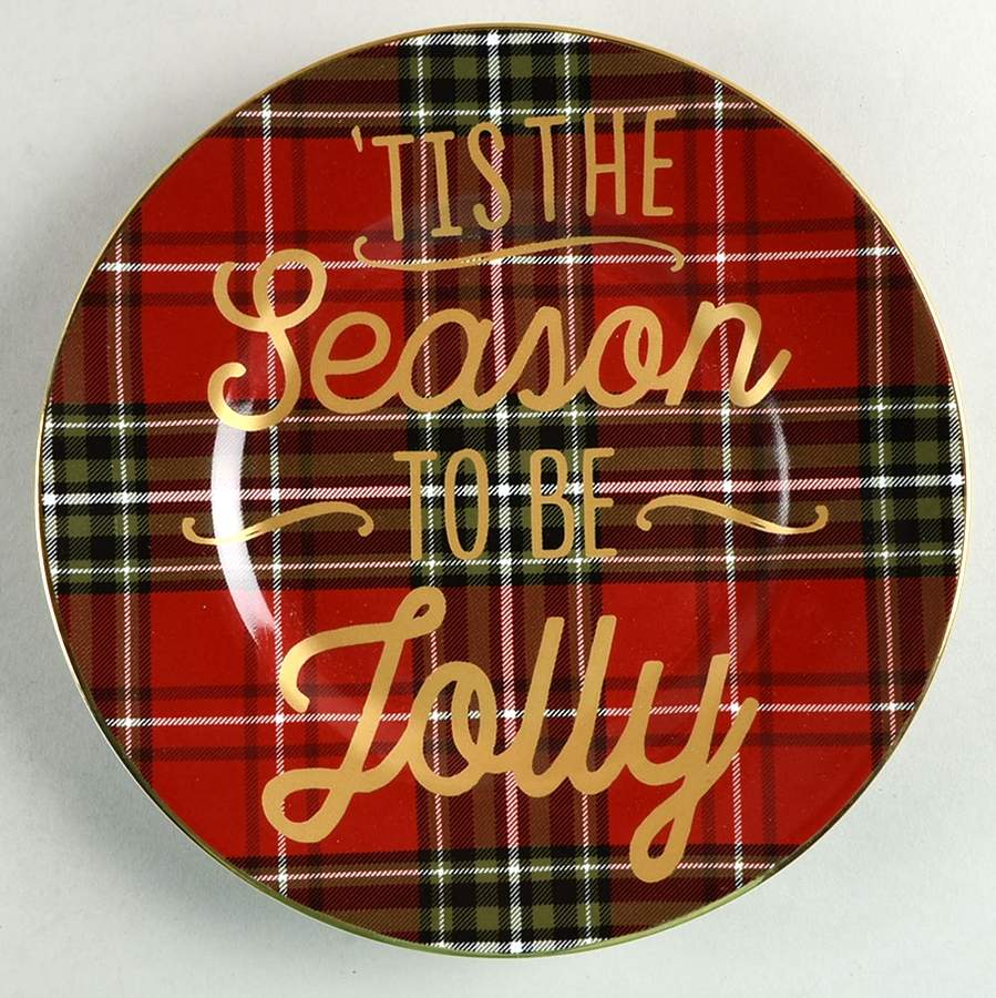 Jolly Plaid Salad Plate by 222 Fifth (PTS)-1