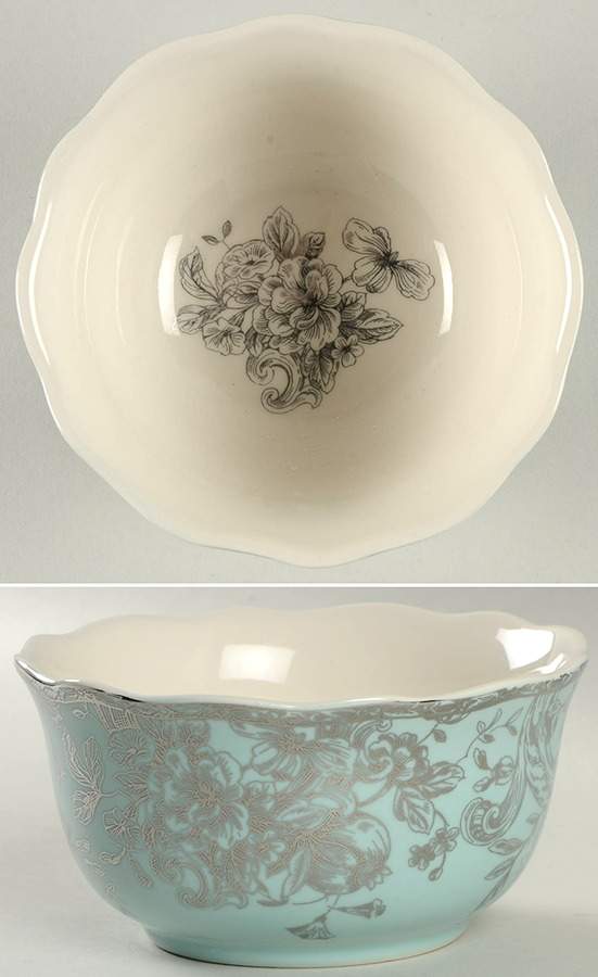Hawthorne Turquoise (Silver Electroplate) Soup/Cereal Bowl by 222 Fifth (PTS)-1