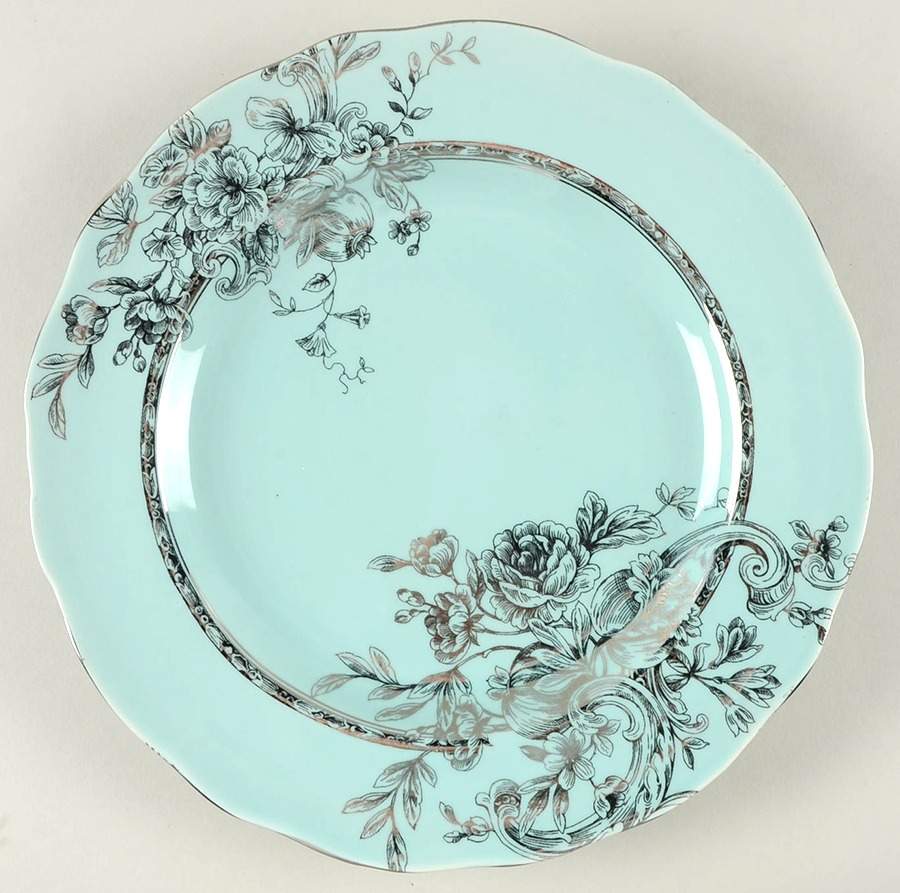 Hawthorne Turquoise (Silver Electroplate) Dinner Plate by 222 Fifth (PTS)-1
