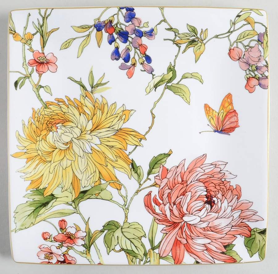 Highland Blooms Square Salad Plate by 222 Fifth (PTS)-1