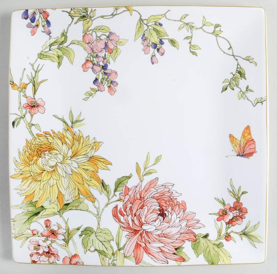 Highland Blooms Square Dinner Plate by 222 Fifth (PTS)-1