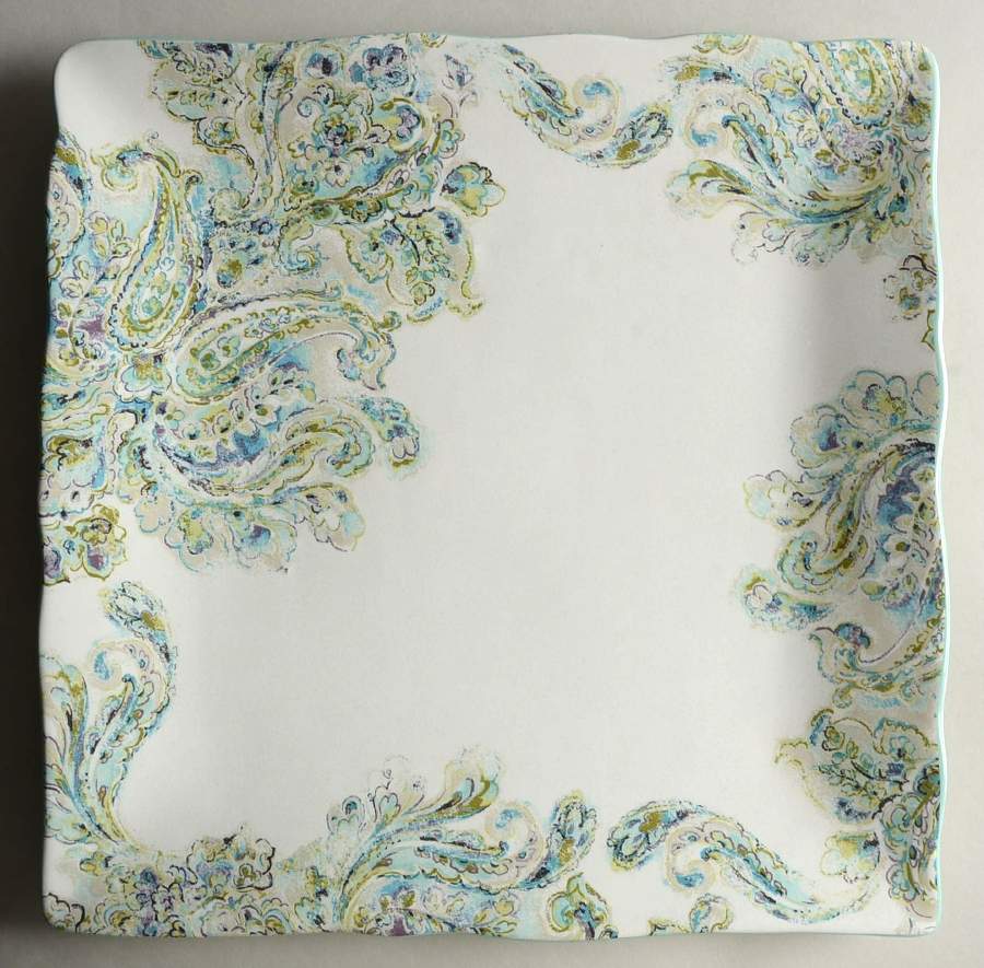 Cecile Teal 12" Square Serving Platter by 222 Fifth (PTS)-1