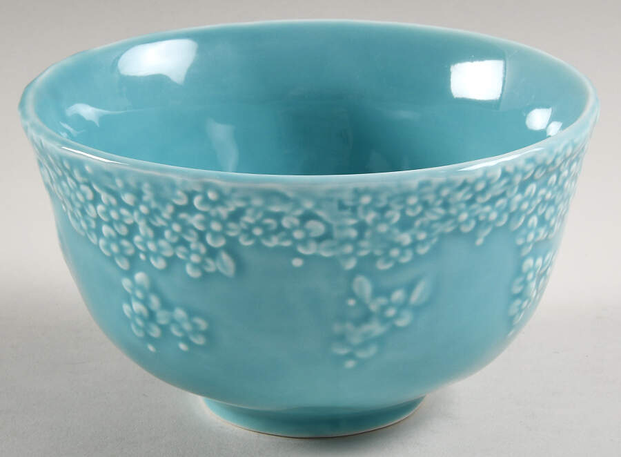Abelia Blue Green Soup/Cereal Bowl by Anthropologie-1