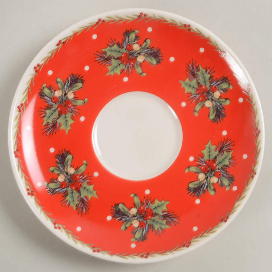 Mistletoe and Holly Saucer by John  Aynsley & Sons-1