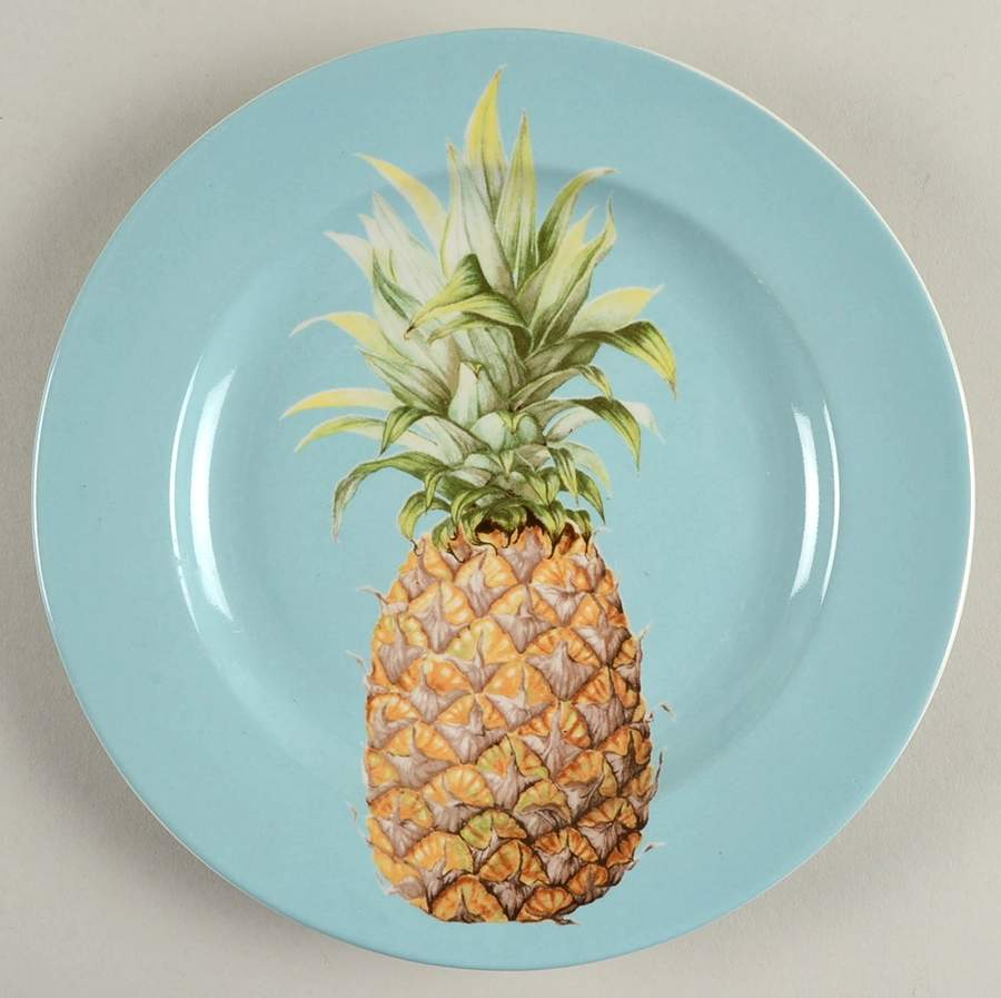 Pine Apple Blue Salad Plate by 222 Fifth (PTS)-1