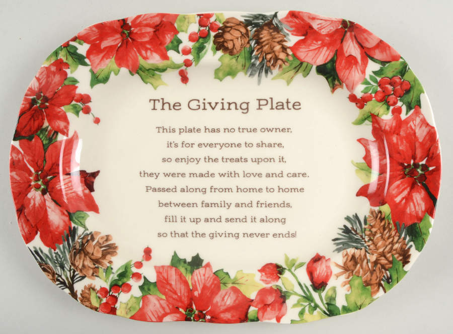 Winter Poinsettia Giving Plate by 222 Fifth (PTS)-1