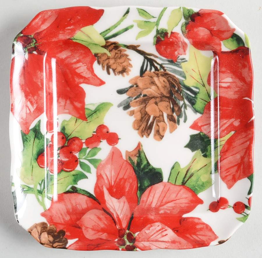 Winter Poinsettia Appetizer Plate by 222 Fifth (PTS)-1