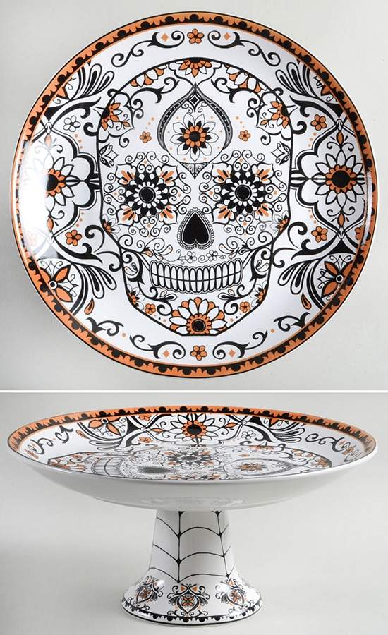La Calavera 10" Diameter Pedestal Cake Stand by 222 Fifth (PTS)-1