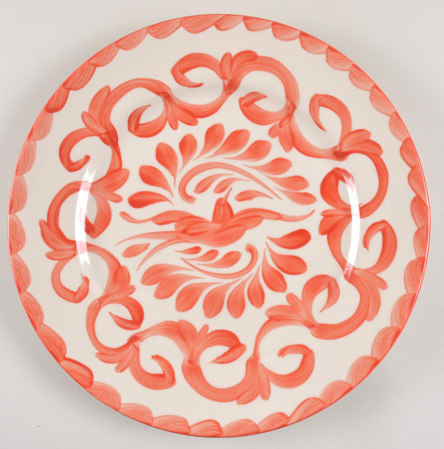 Puebla Coral 13" Chop Plate (Round Platter) by Anfora (Mexico)-1