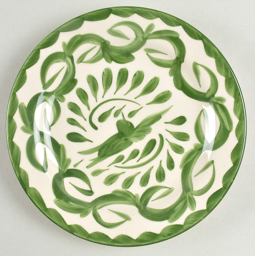 Puebla Palm Leaf Salad Plate by Anfora (Mexico)-1