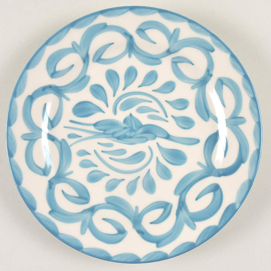 Puebla Blue Lagoon Luncheon Plate by Anfora (Mexico)-1