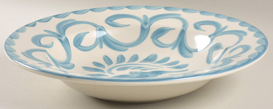 Puebla Blue Lagoon 11" Individual Pasta Bowl by Anfora (Mexico)-1