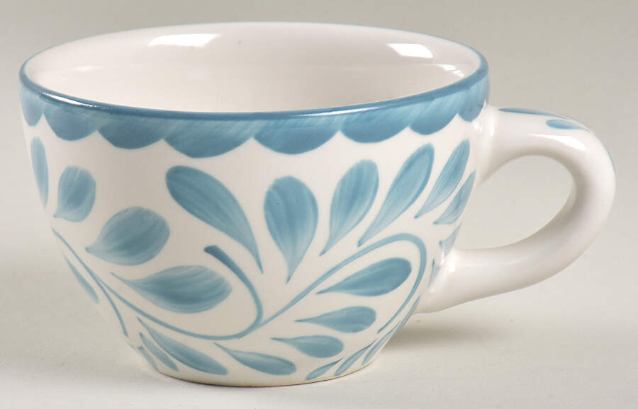 Puebla Blue Lagoon Flat Cup by Anfora (Mexico)-1