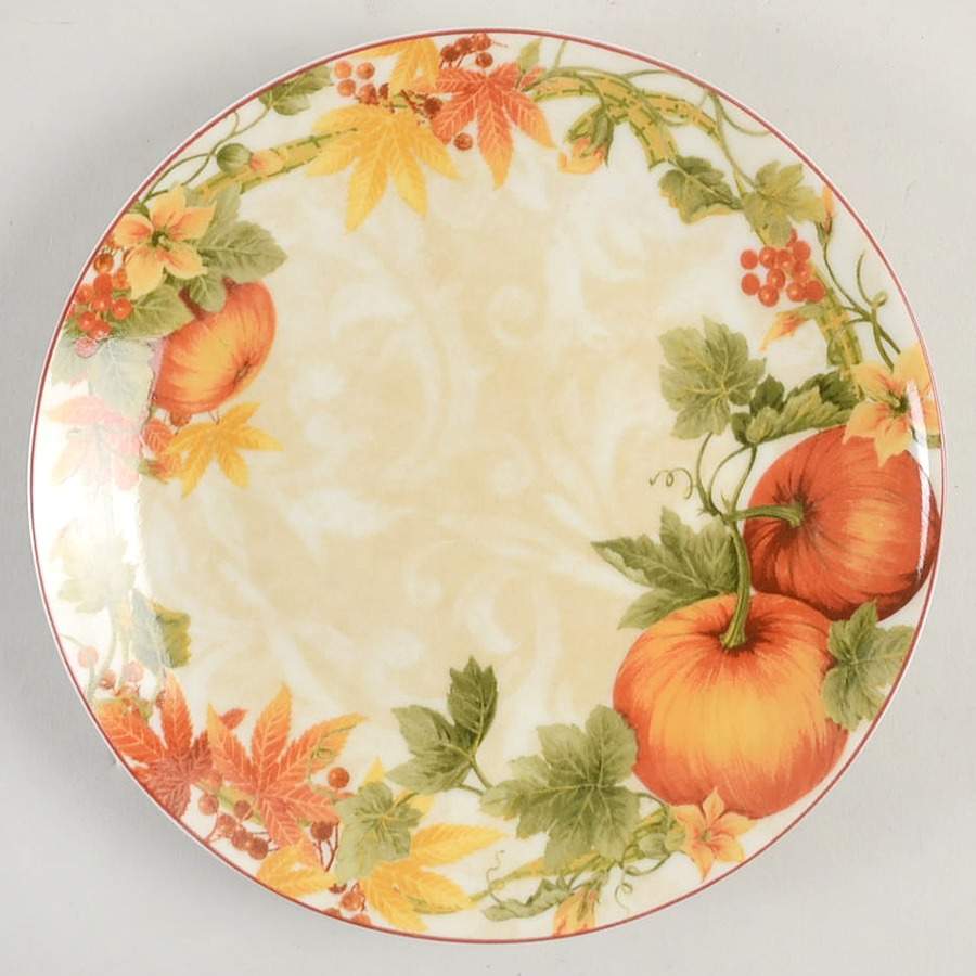Pumpkin Vine Appetizer Plate by 222 Fifth (PTS)-1