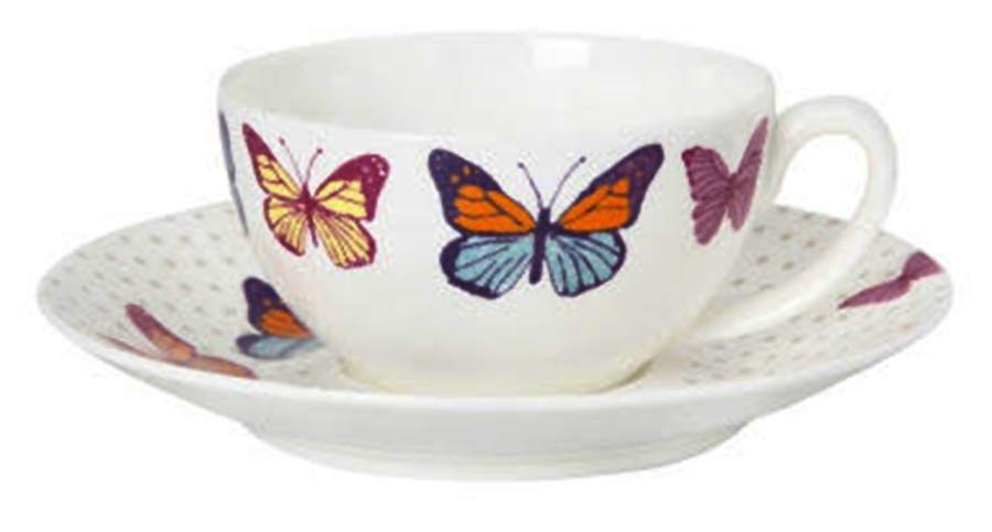 All a Flutter Flat Cup & Saucer Set by Laura Ashley-1