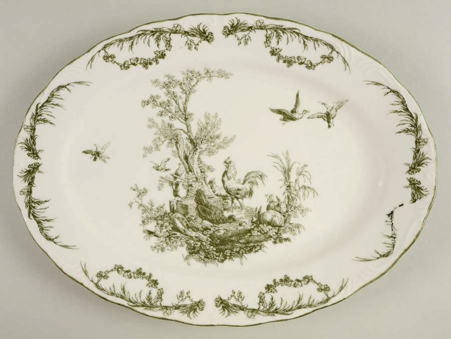 AUV6 13" Oval Serving Platter by Aux Au Provence-1