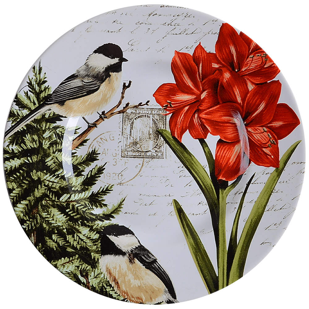 Winter Cheer Bird Salad Plate by 222 Fifth (PTS)-1